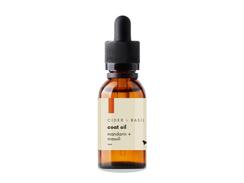 Dog Coat Treatment Oil - Cold Pressed Mandarin & Niaouli-Pet Coat Oil-Cider and Basil