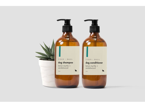 Dog Shampoo & Conditioner Set - Native Lemon Myrtle & Sandalwood-Dog Shampoo & Conditioner Set-Cider and Basil