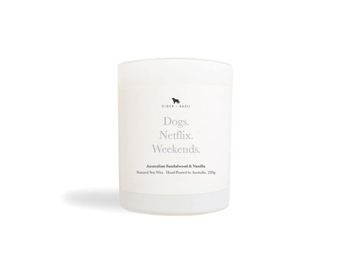 Soy Candle - Dog-Friendly Australian Sandalwood & Vanilla-Soy Candles-Cider and Basil